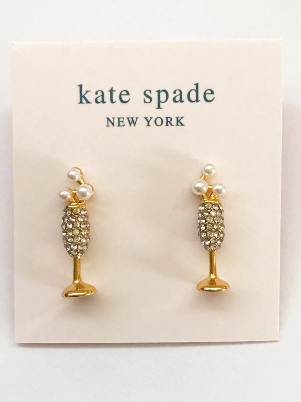 Kate Spade Gold Tone Cheers Stud Earrings